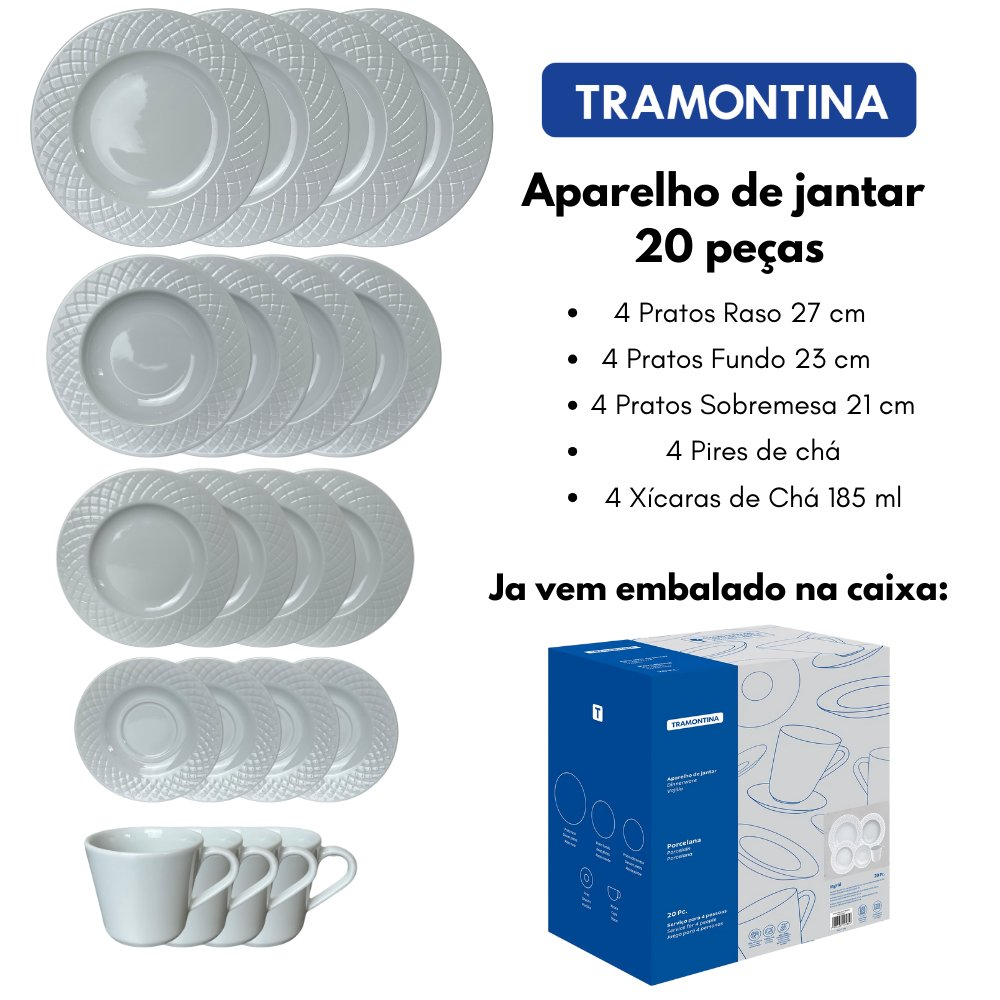 APARELHO DE JANTAR TRAMONTINA INGRID 20 PCS 96011/887